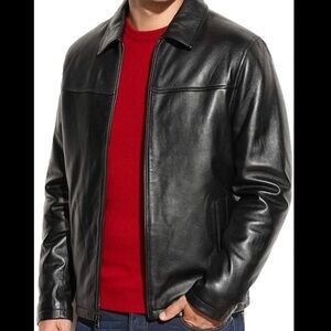 Barney’s NY genuine black leather bomber jacket XL